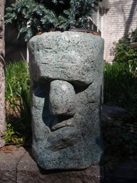 grumpy garden statue