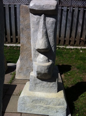 Moai head stone statue