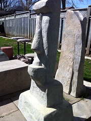 Moai face stone statue