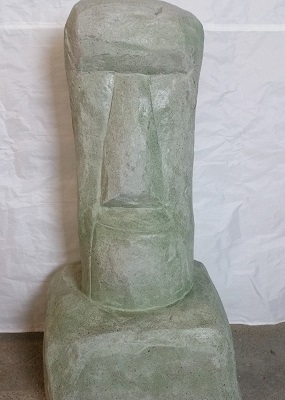 green moai head