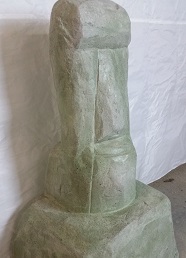green moai face