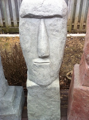 Grey rock garden statue