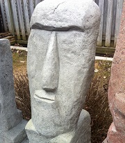 Grey stone garden statue